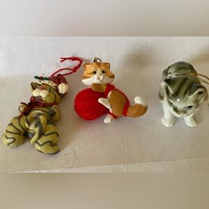 Charming Cat Holiday Ornaments Set